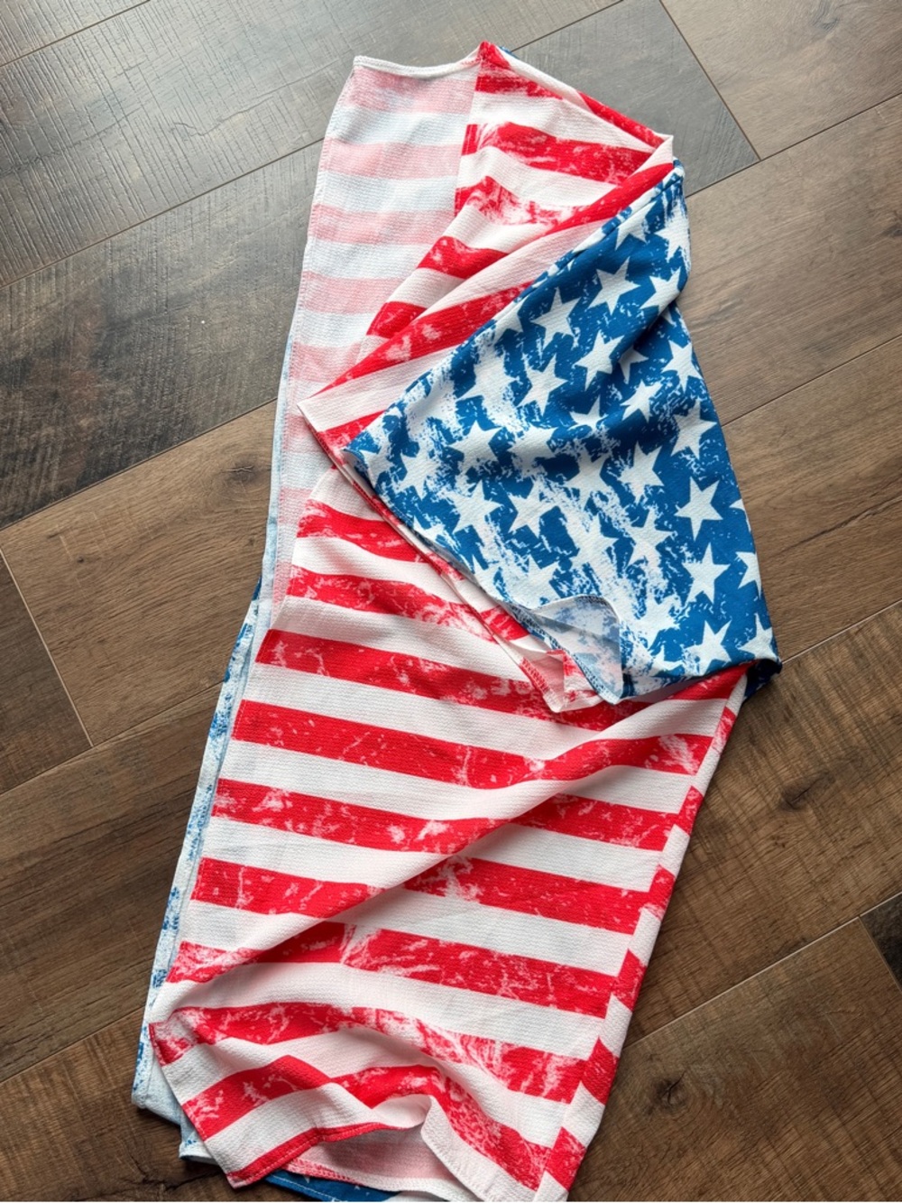 American Flag Kimono Cover-Up in Red, White & Blue - Picture 3 of 3